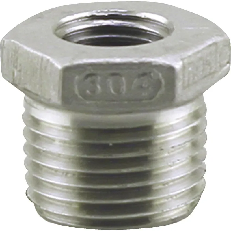 PLUMBEEZE U2-SSB-1005 1 In. MIP x 1/2 In. FIP Stainless Steel Bushing