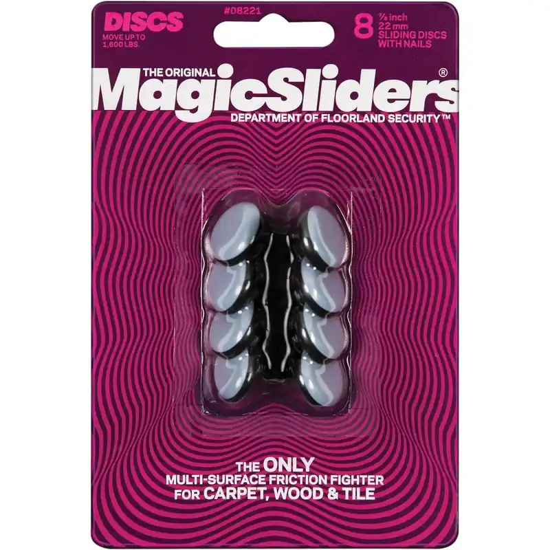 Magic Sliders 08221 Round Nail on Furniture Glide 7/8 In. (8-Pack)