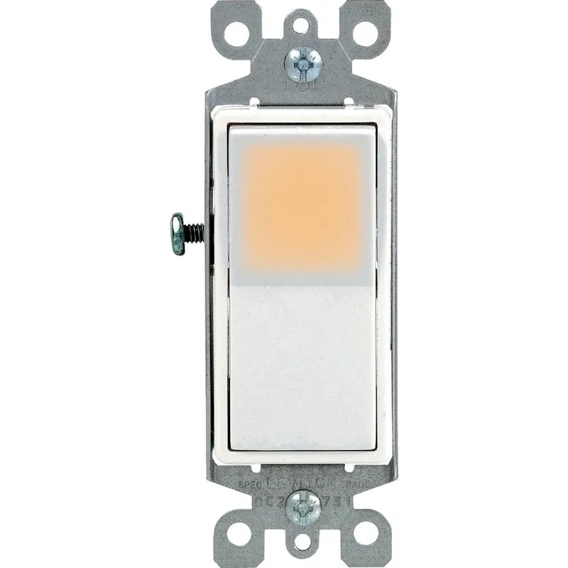 Leviton S12-L5611-2LW Decora Residential Grade 15 Amp Rocker Single Pole Switch White