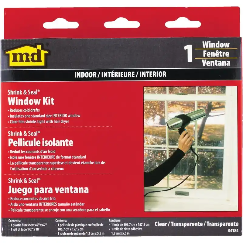 M-D 04184 Shrink & Seal 42 In. x 62 In. Indoor Window Insulation Kit