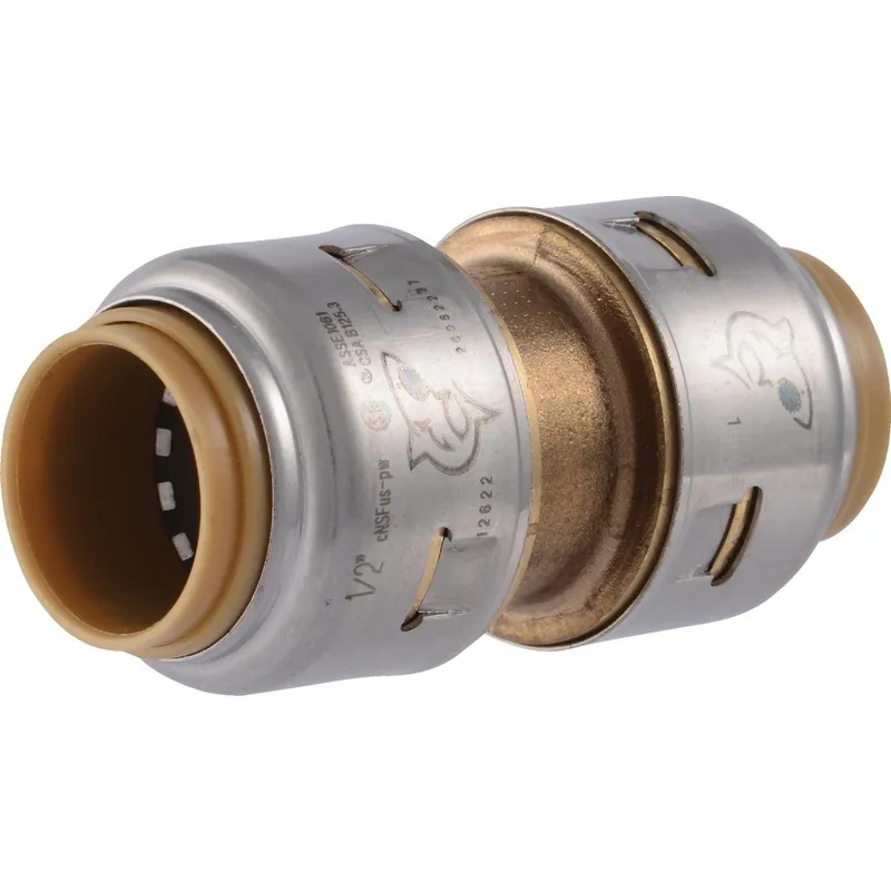 SharkBite UR008A 1/2 In. Push-to-Connect Straight Brass Coupling
