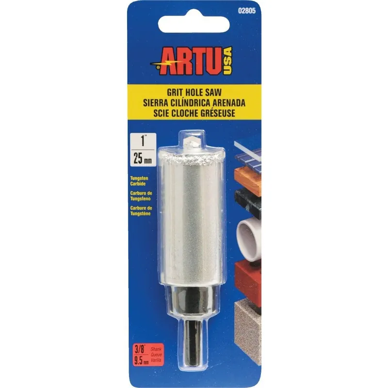 ARTU 02805 Tungsten Carbide Grit Hole Saw with Arbor and Pilot Bit