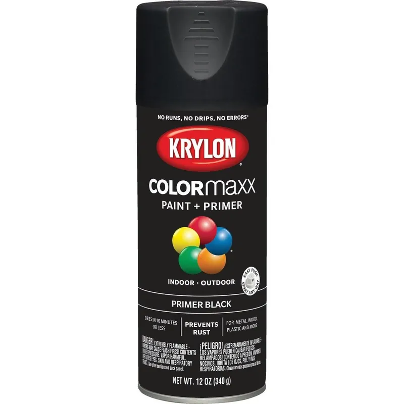 Krylon K05581007 ColorMaxx Black 12 Oz. All-Purpose Spray Paint Primer