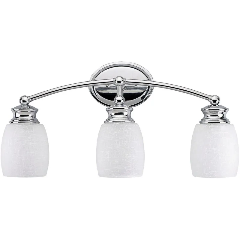 Home Impressions IVL257A03CH Palms 3-Bulb Chrome Vanity Bath Light Bar