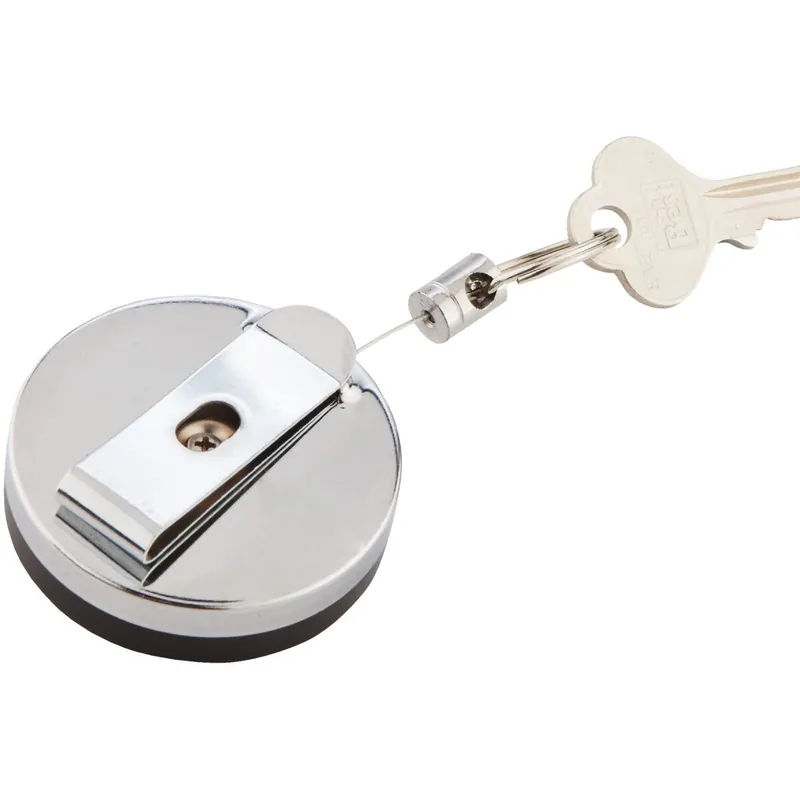 Custom Accessories 44446 Belt Clip 2 Ft Chrome Retractable Key Chain