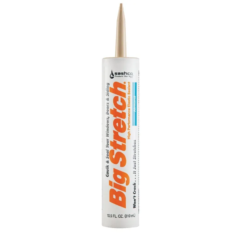 Sashco 10002 Big Stretch 10.5 Oz Acrylic Elastomeric Caulk Almond