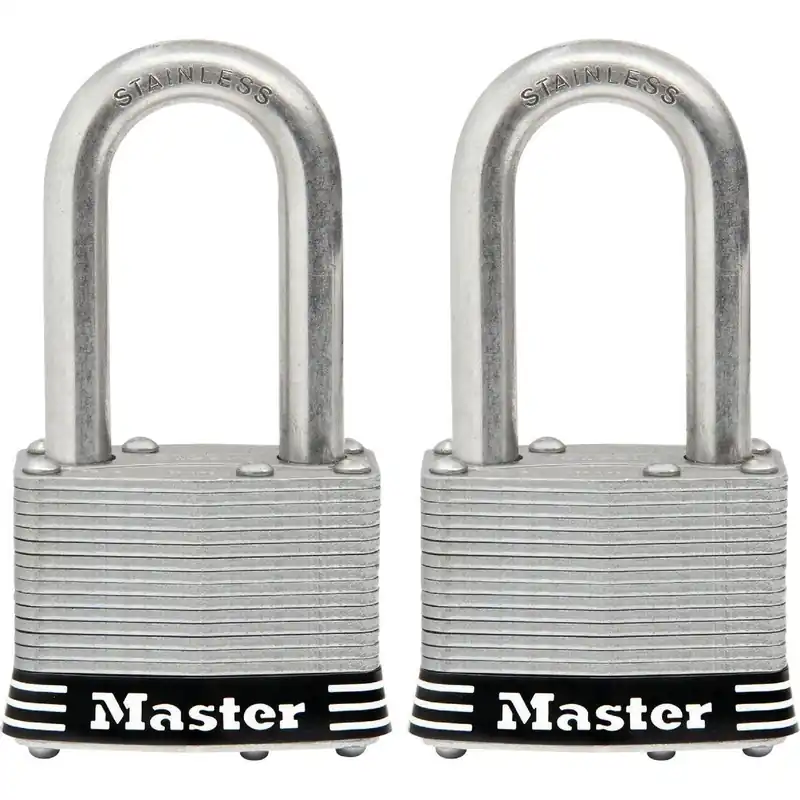 Master Lock 1SSTLFHC Keyed Padlock with 1-1/2 In. Shackle (2-Pack)