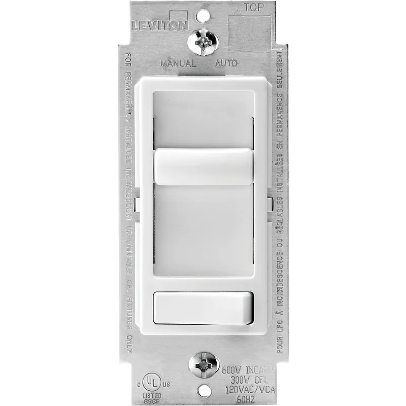 Leviton R62-06674-P0W Incandescent/LED/CFL White Slide Dimmer Switch