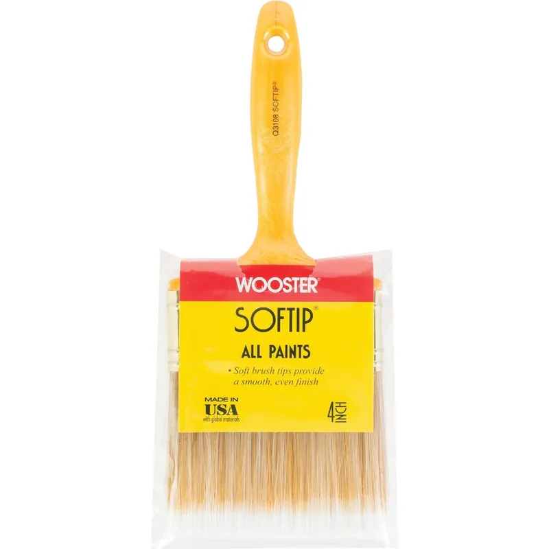 Wooster Brush Q3108-4 Wooster Softip 4 In. Flat Wall Paint Brush