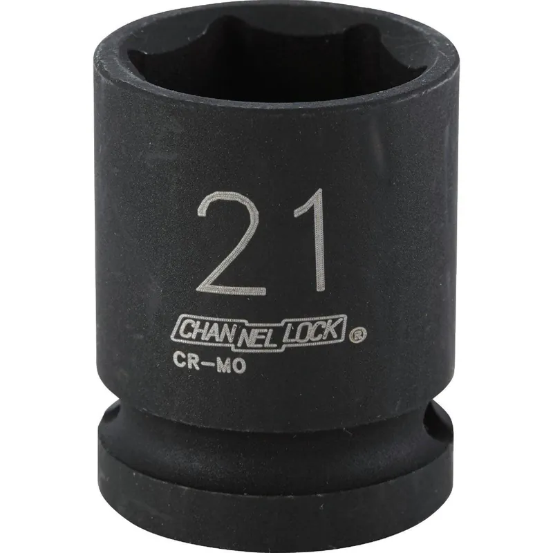 Channellock 315559 1/2 In. Drive 21 mm 6-Point Shallow Metric Impact Socket