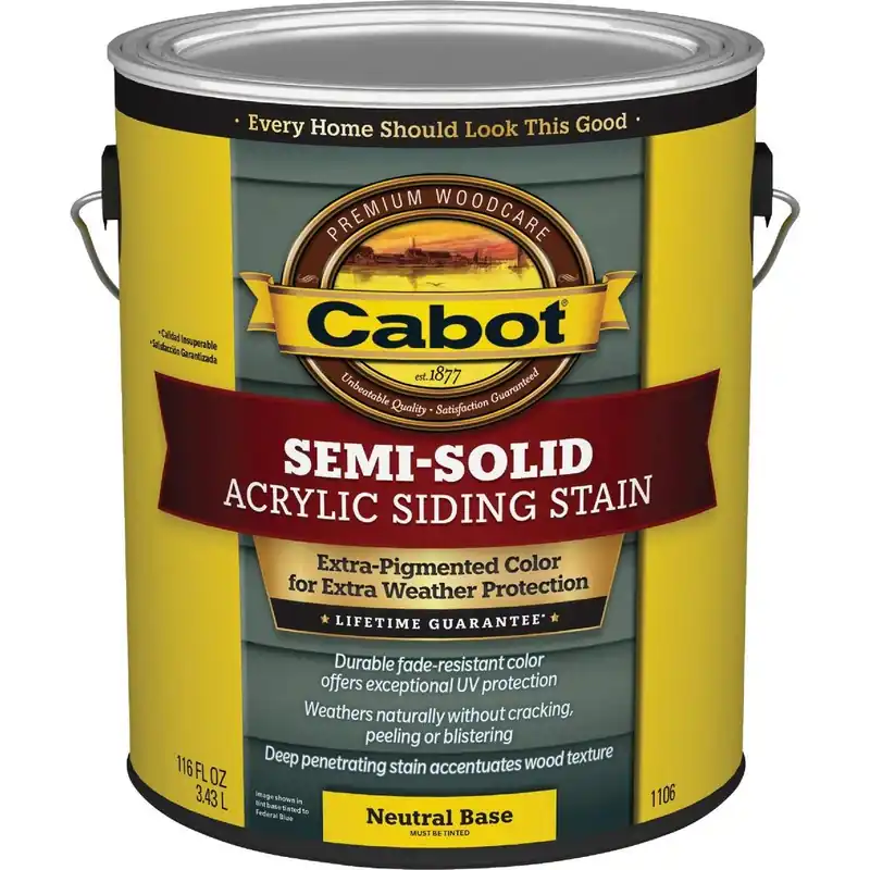 Cabot 140.0001106.007 Semi-Solid Exterior Stain Neutral Base 1 Gal.