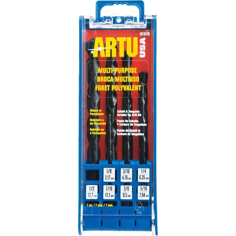 ARTU 01510 7-Piece Cobalt & Tungsten Multi-Purpose Drill Bit Set 1/8 In. thru 5/16 In.