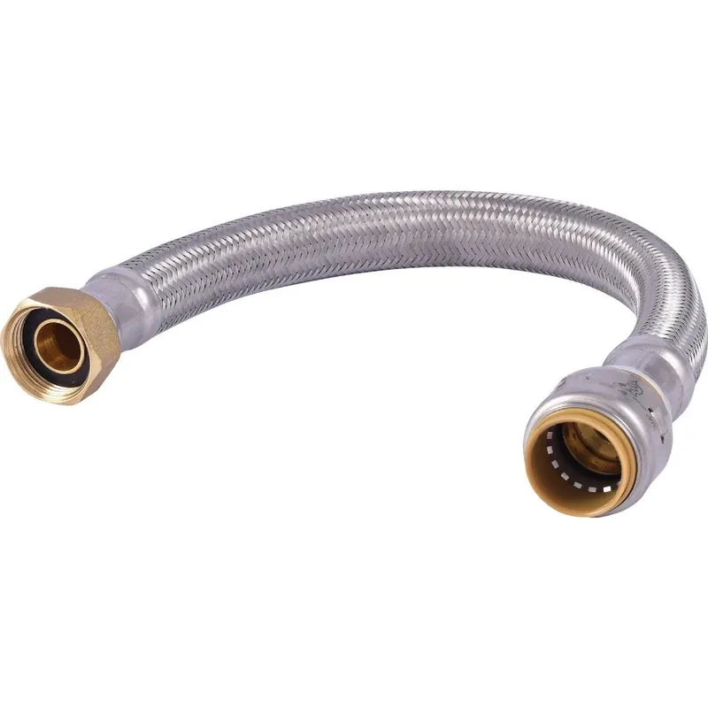 SharkBite UR3088FX15 3/4 In. SB X 3/4 In. FIP X 15 In. L Braided Flexible Water Heater Connector