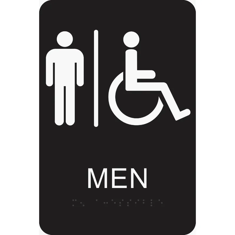 Hy-Ko DB-1 Deco Series Plastic Braille Restroom Sign Men Handicapped