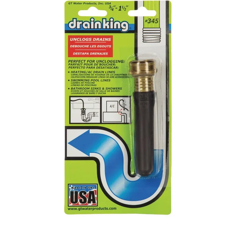 G. T. Water 345 Drain King 3/4 to 1-1/2 Water-Pressure Drain Opener