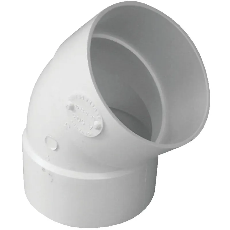 IPEX 414183BC Canplas 3 In. SDR 35  45 Deg. PVC Sewer and Drain Elbow (1/8 Bend)