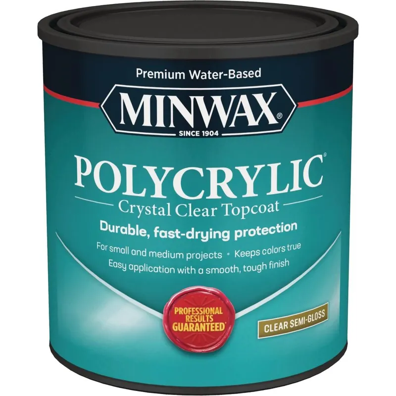 Minwax 64444444 Polycrylic 1 Qt. Semi-Gloss Water Based Protective Finish