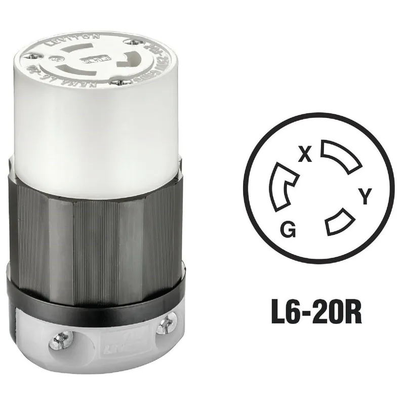 Leviton 121-02323-0PB 20A 250V 3-Wire 2-Pole Industrial Grade Locking Cord Connector