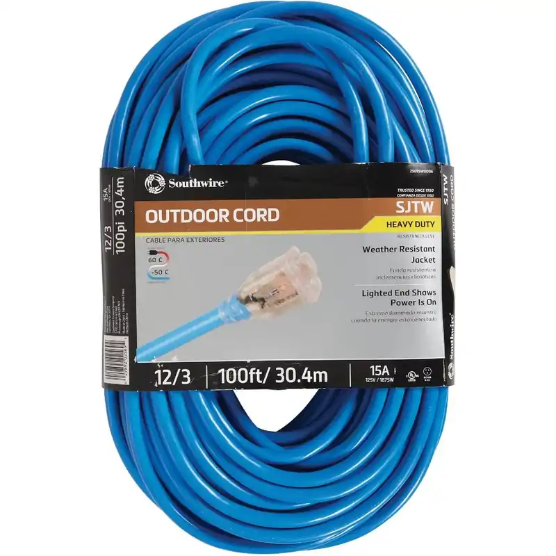 Coleman Cable 2569SW0006 ColdFlex 100 Ft. 12/3 Cold Weather Extension Cord