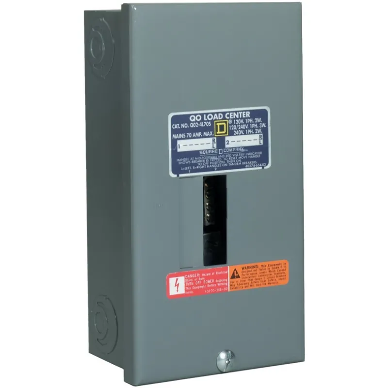 Square D QO24L70SCP 70A 2-Space 4-Circuit Indoor Main Lug Load Center