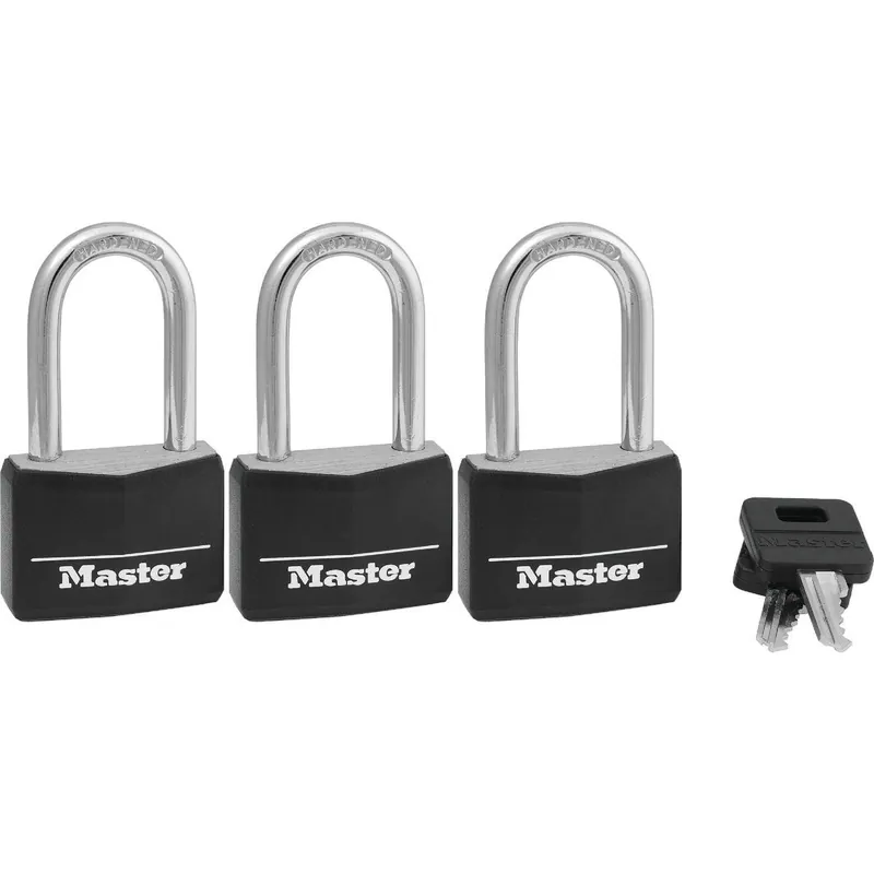 Master Lock 141TRILF Solid Body Padlock with 1-1/2 In. Shackle (3-Pack)