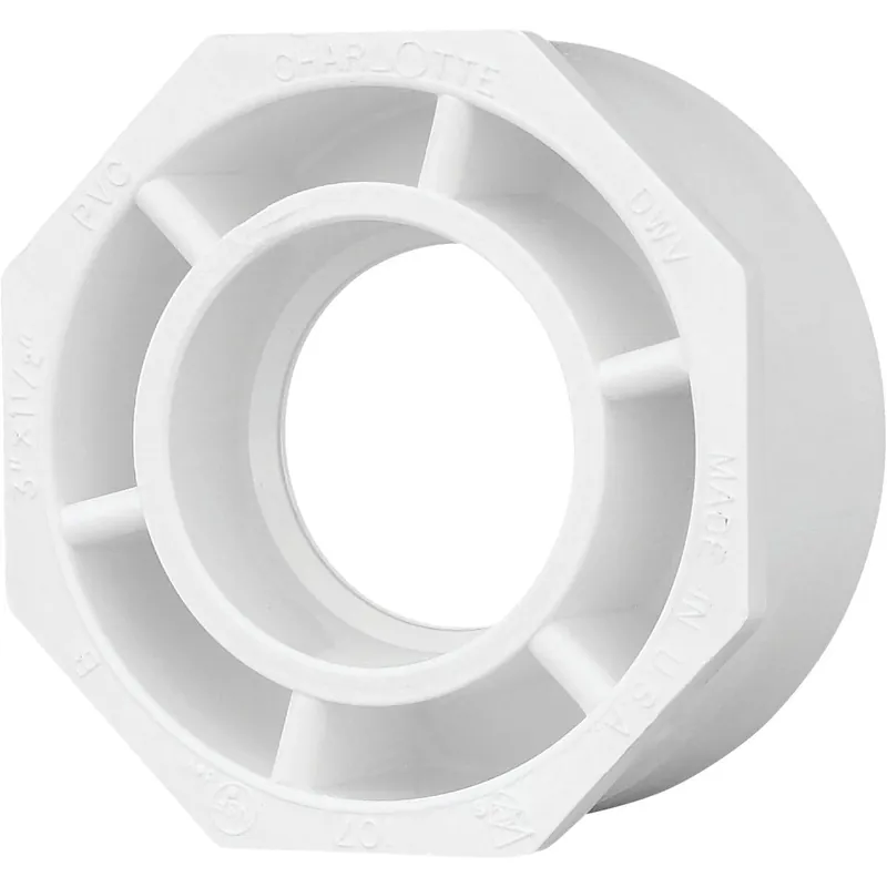 Charlotte Pipe PVC001071200HA 3 In. SPG x 1-1/2 In. Hub Schedule 40 DWV Reducing PVC Bushing
