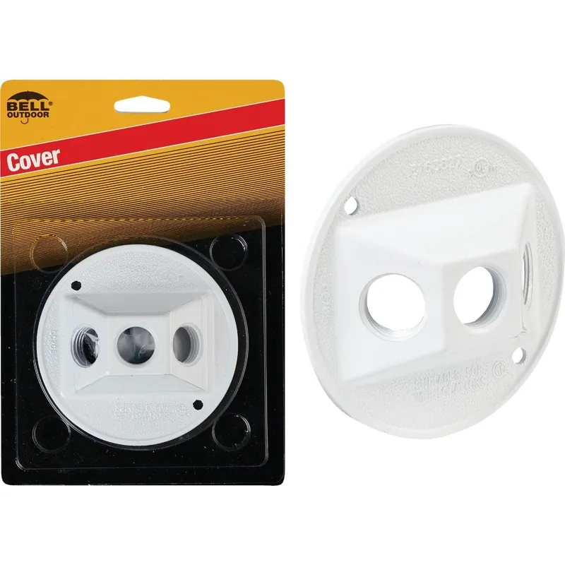 Bell 5197-6 3-Outlet Round Zinc White Cluster Weatherproof Outdoor Box Cover
