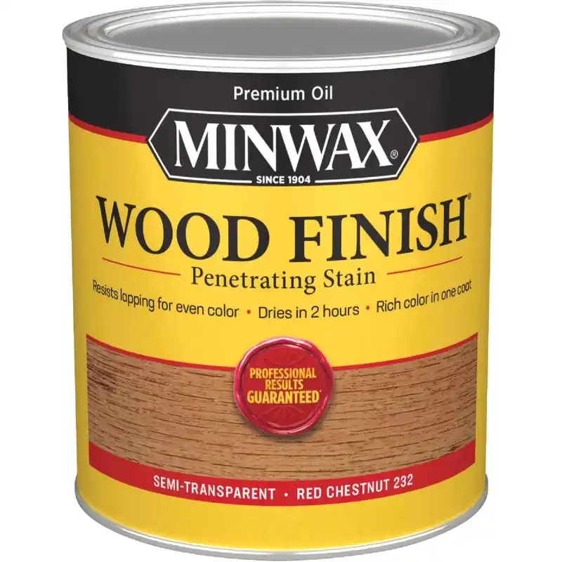 Minwax 700464444 Wood Finish Penetrating Stain Red Chestnut 1 Qt.
