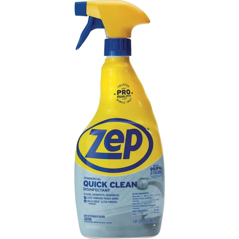 Zep ZUQCD32 Quick Clean Disinfectant Cleaner 32 Oz