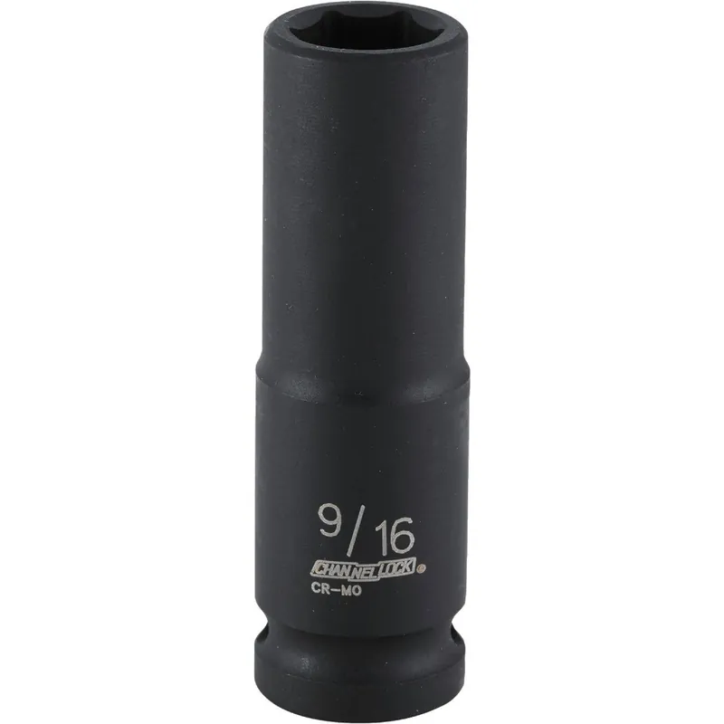 Channellock 313289 1/2 In. Drive 9/16 In. 6-Point Deep Standard Impact Socket