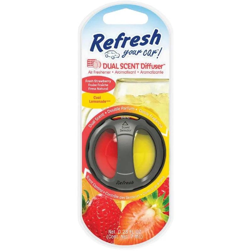Energizer 09022Z Refresh Your Car Oil Diffuser Car Air Freshener Fresh Strawberry Cool Lemonade