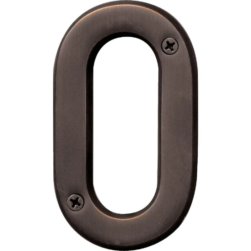 Hy-Ko BR-42OWB/0 Prestige Series 4 In. Oil Rubbed Bronze House Number Zero