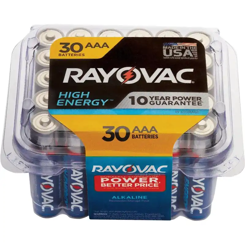 Rayovac 824-30PPTK High Energy AAA Alkaline Battery (30-Pack)