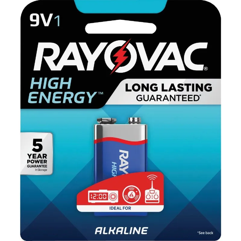 Rayovac A1604-1TGENK High Energy 9V Alkaline Battery