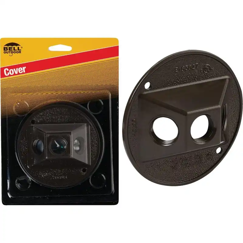 Bell 5197-7 3-Outlet Round Zinc Bronze Cluster Weatherproof Outdoor Box Cover
