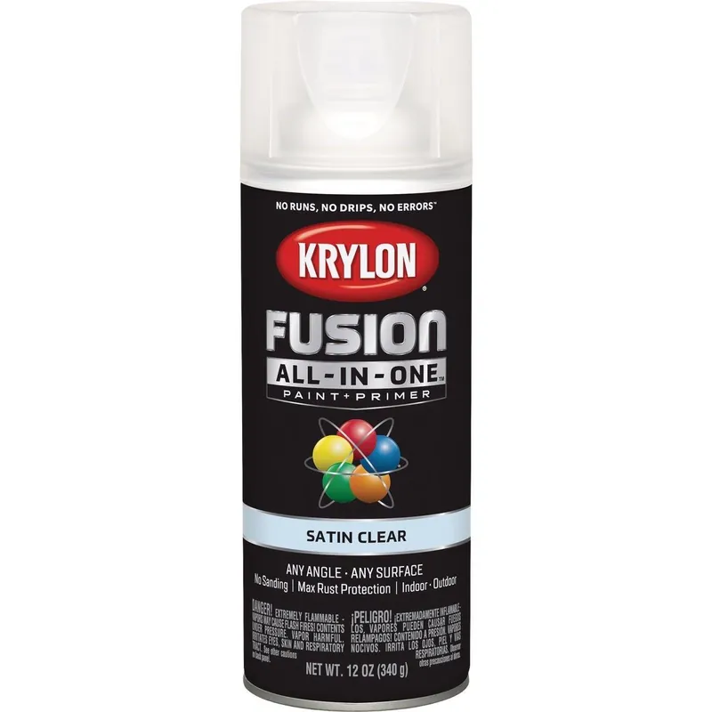 Krylon K02735007 Fusion All-In-One Satin Spray Paint & Primer Clear
