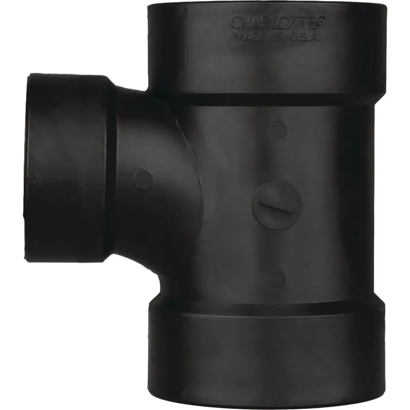 Charlotte Pipe ABS004011400HA 3 x 3 x 2 In. Hub x Hub x Hub Reducing Sanitary ABS Waste & Vent Tee