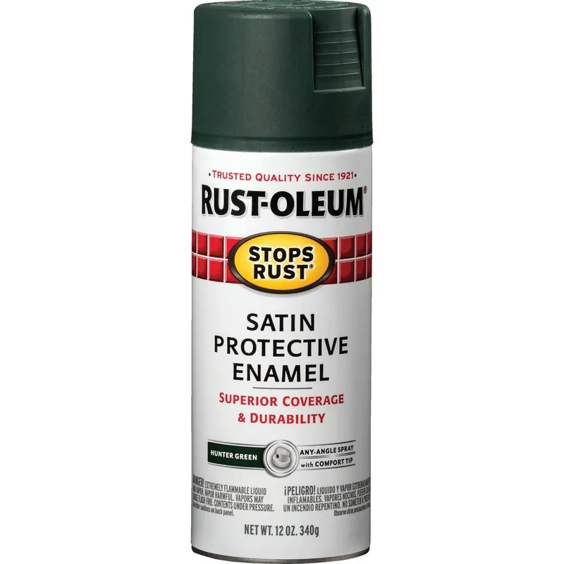 Rust-Oleum 7732830 Stops Rust Decor 12 Oz. Satin Spray Paint Hunter Green