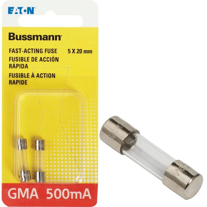 Bussmann BP/GMA-500MA GMA Glass Tube Electronic Fuse 500A (2-Pack)