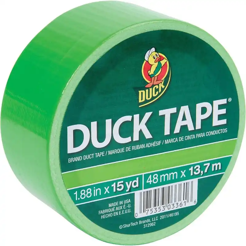 Duck Brand 1265018 Duck Tape 1.88 In. x 15 Yd. Colored Duct Tape, Neon Lime