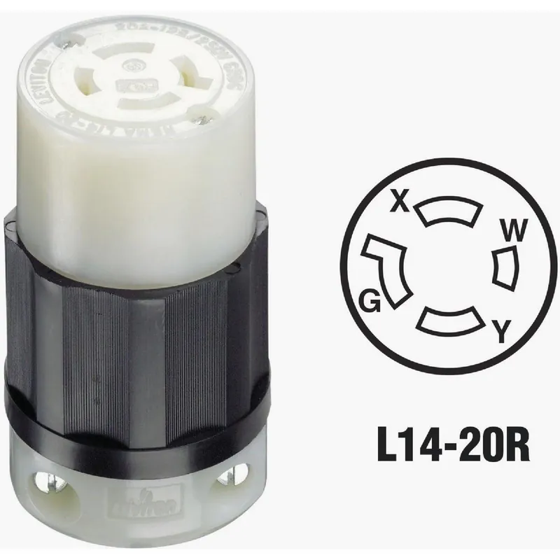 Leviton 121-02413-0PB 20A 125V/250V 4-Wire 3-Pole Industrial Grade Locking Cord Connector