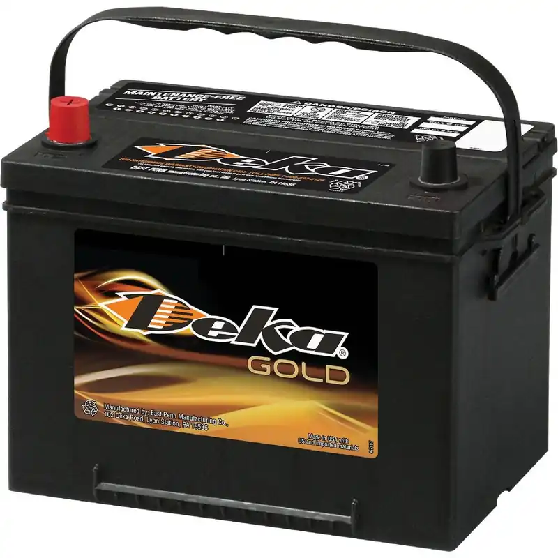 Deka 634MF Gold 12-Volt 690 CCA Automotive Battery Top Post Left Front Positive Terminal