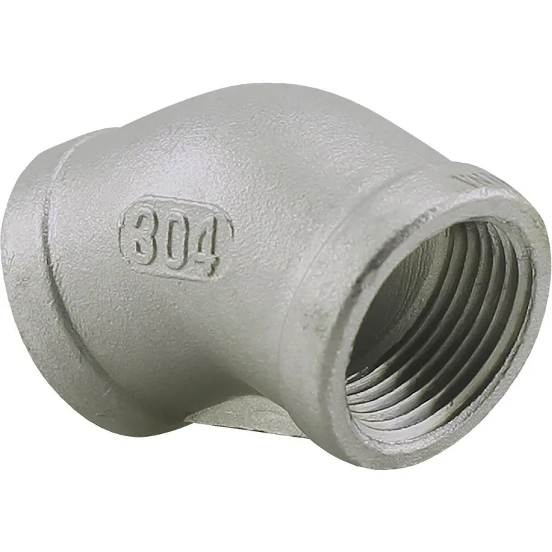 PLUMBEEZE U2-SSE4-10 1 In. FIP 45 Degree Stainless Steel Elbow