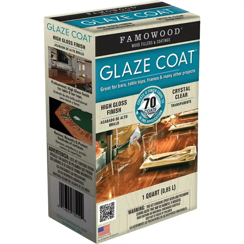 FAMOWOOD 5050080 GLAZE COAT 32 Oz. High Gloss Pour On Finish