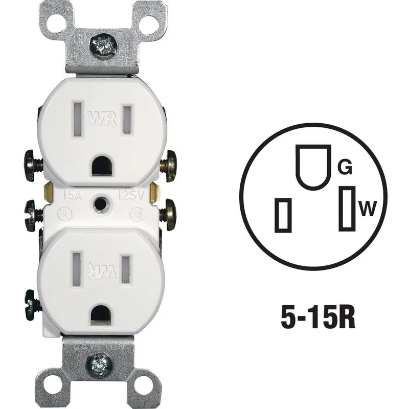 Leviton R62-W5320-T0W 15A White Tamper Resistant Weather Resistant Duplex Outlet