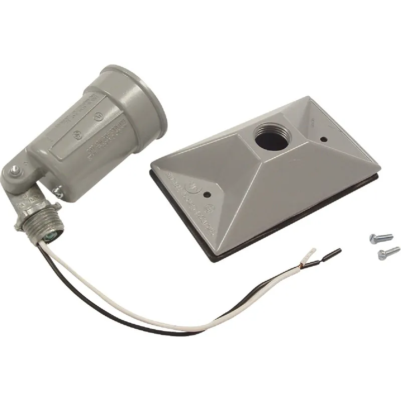 Bell 5620-5 HUB5620-5 150W Aluminum Rectangle Single Gray Weatherproof Outdoor Lampholder with Cover