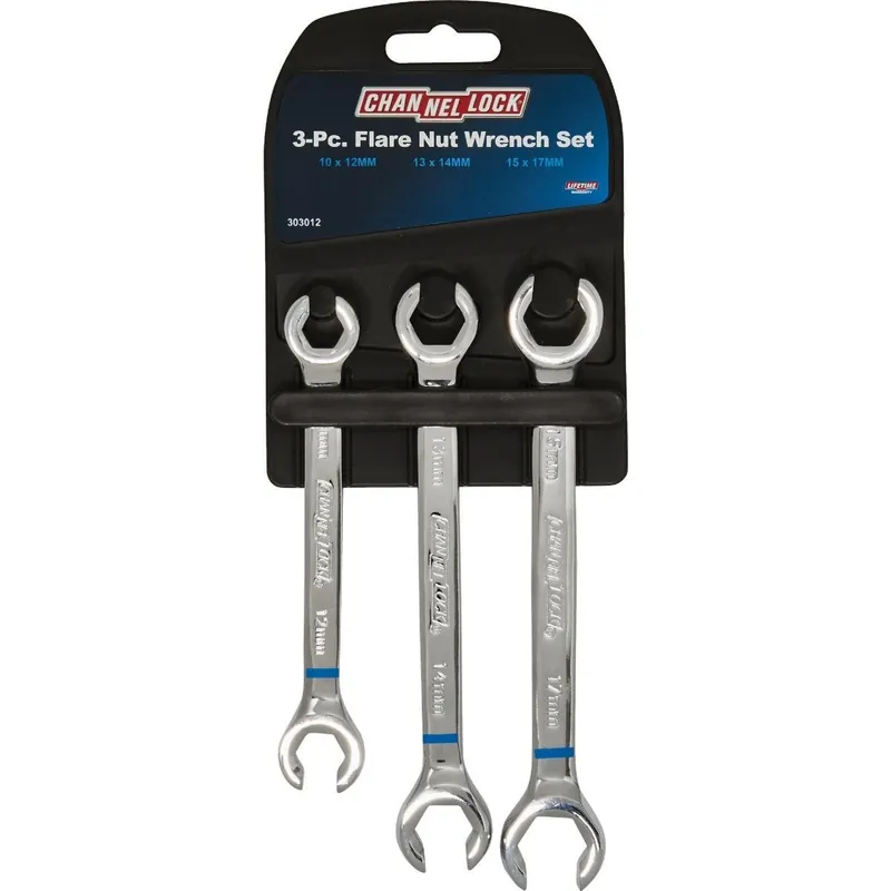 Channellock 303012 Metric 6-Point Flare Nut Wrench Set (3-Piece)