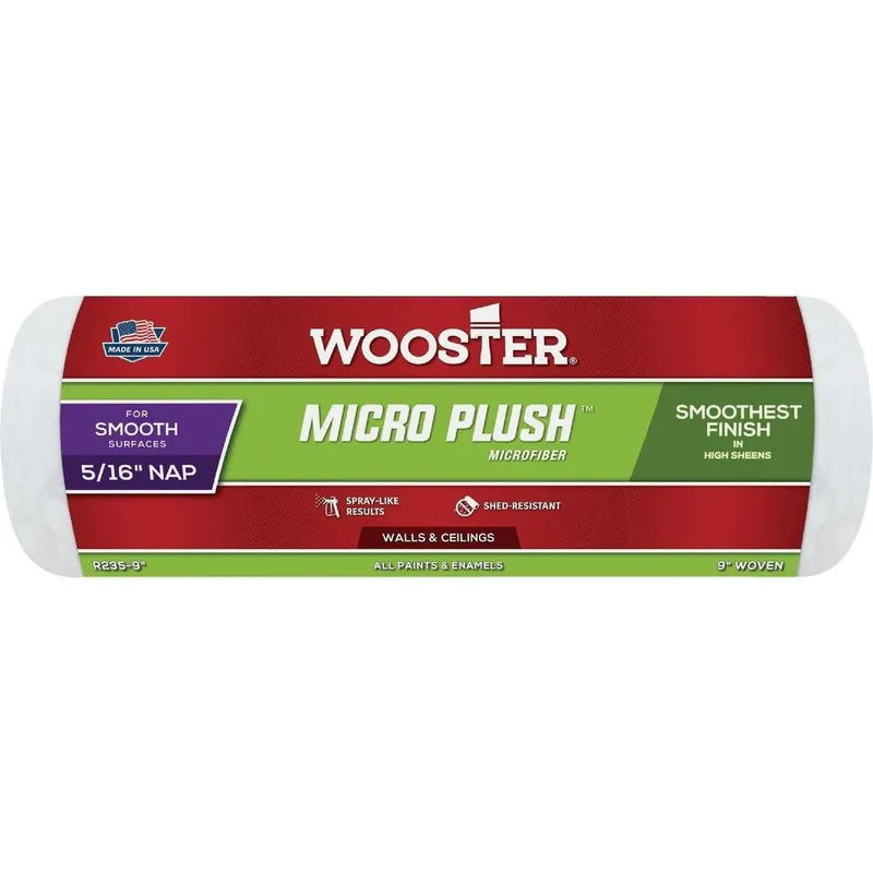 Wooster Brush R235-9 Micro Plush 9 In. x 5/16 In. Microfiber Roller Cover