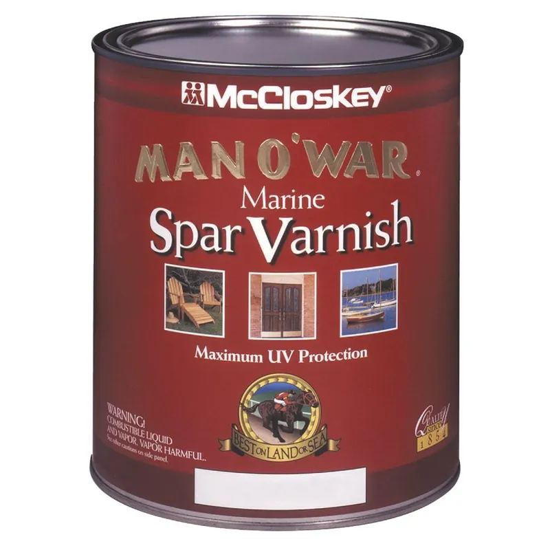 McCloskey 080.0007507.005 Man O'War Semi-Gloss Marine Interior & Exterior Varnish Quart