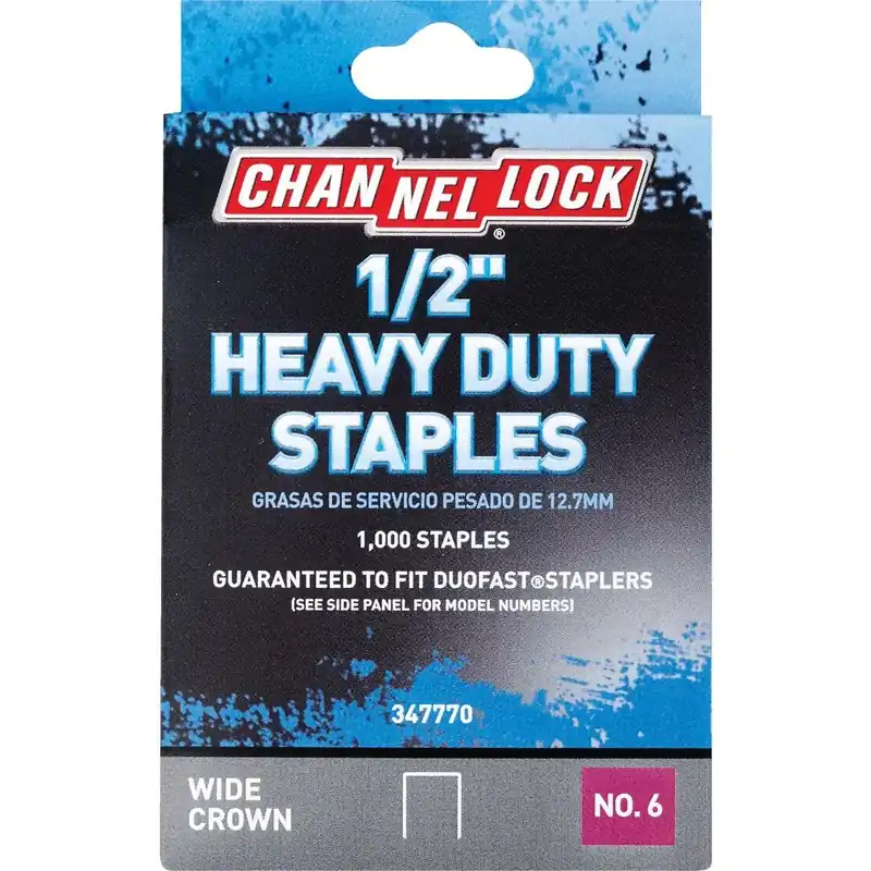 Channellock 347770 No. 6 Heavy-Duty Wide Crown Staple 1/2 In. (1000-Pack)